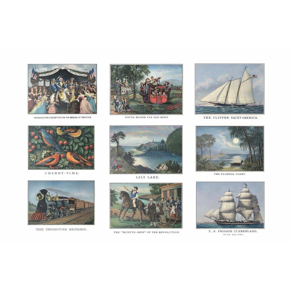 1969 Set Currier & Ives Framing Vintage Calendar Prints "The Travelers", NOS